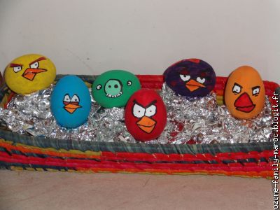 voici le résultat: les "angry birds" en oeuf de pâques